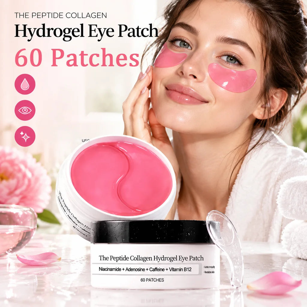60 Pcs Collagen Peptide Moisturizing Eye Patches Hydrogel Under Eye Mask Daily Skincare Soothing Eye Care Hydrating Mask