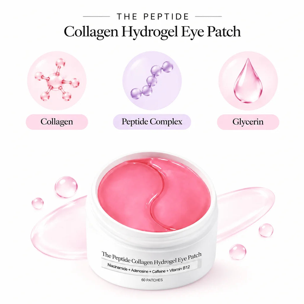60 Pcs Collagen Peptide Moisturizing Eye Patches Hydrogel Under Eye Mask Daily Skincare Soothing Eye Care Hydrating Mask